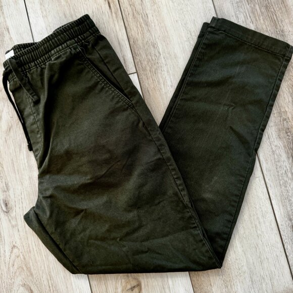 Gap Men's XS Easy Essential Pull On Drawstring Pants Olive Green Khaki Pockets - Picture 1 of 14